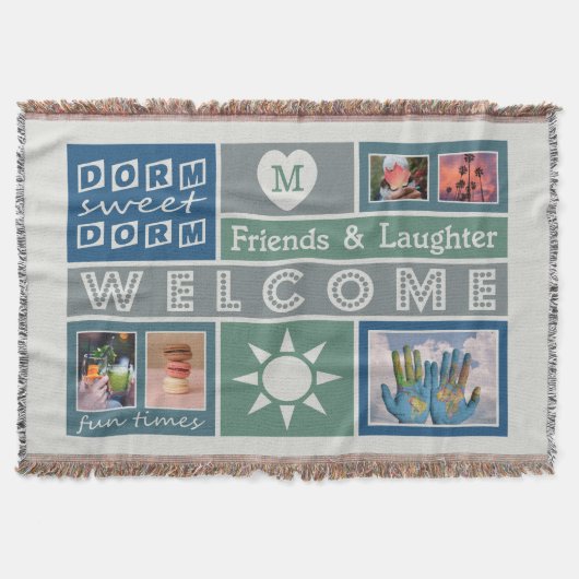 UW FOTO'S EN MONOGRAM-slaapkamer met deken (Voorkant)