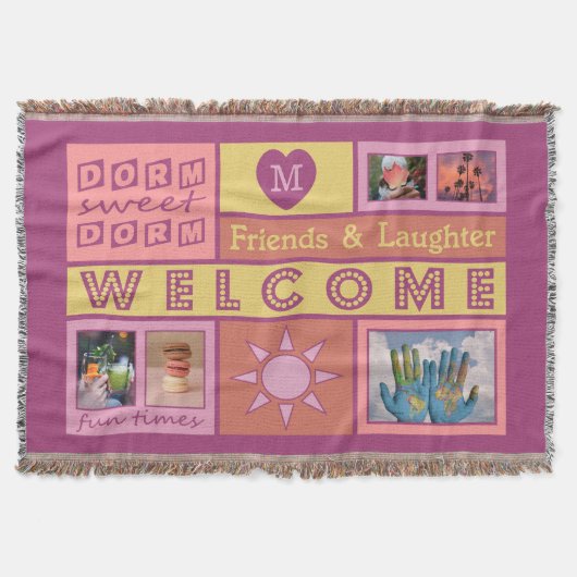 UW FOTO'S EN MONOGRAM-slaapkamer met deken (Voorkant)