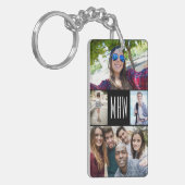 UW FOTO'S EN MONOGRAM-sleutelketen Sleutelhanger (Voorkant Links)