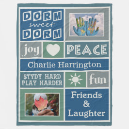 UW FOTO'S EN NAAM aangepaste dorm room fleece deke Deken