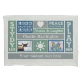 UW FOTO'S EN NAAM aangepaste room kussensloop (Voorkant)