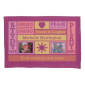 UW FOTO'S EN NAAM aangepaste room kussensloop (Voorkant)