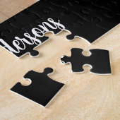 Uw foto's en naam van de 3-reeks op zwart legpuzzel (Zijkant)