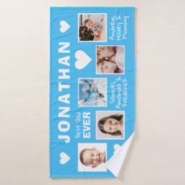 UW foto's en namen BESTE DAD badhanddoeken Badhanddoek