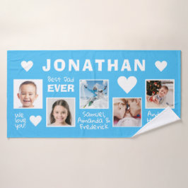 UW foto's en namen BESTE DAD badhanddoeken Badhanddoek