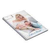 Uw foto's en namen in blauw script notitieboek (Rechterzijde)