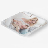 Uw foto's en namen in blauw script papieren bordje (Gebogen)