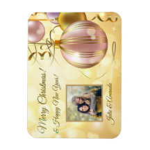 UW foto's en namen met kerstballen magneet