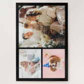 Uw foto's en scriptnaam van de 3-reeks op zwart legpuzzel (Verticaal)