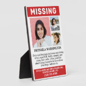 UW Foto's en tekst "MISSING" Fotoplaat (Zijkant)