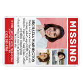 UW Foto's en tekst "MISSING" Magneet (Horizontaal)