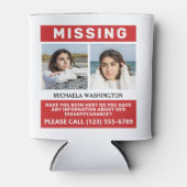 UW Foto's en tekst "MISSING PERSON" Blikjeskoeler (Voorkant)