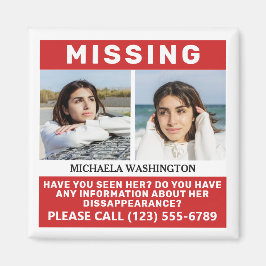 UW Foto's en tekst "MISSING PERSON" Magneet