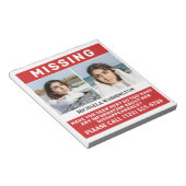 UW Foto's en tekst "MISSING PERSON" Notitieblok (Schuin)