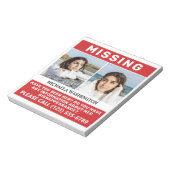 UW Foto's en tekst "MISSING PERSON" Notitieblok (Linkerzijde)