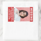 UW Foto's en tekst "MISSING PERSON" Rechthoekige Sticker (Tas)