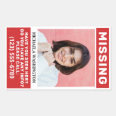 UW Foto's en tekst "MISSING PERSON" Rechthoekige Sticker (Voorkant)