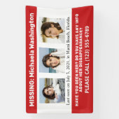 UW Foto's en tekst "MISSING PERSON" Spandoek (Verticaal)