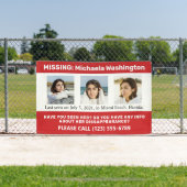 UW Foto's en tekst "MISSING PERSON" Spandoek (Insitu)