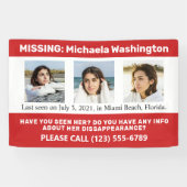 UW Foto's en tekst "MISSING PERSON" Spandoek (Horizontaal)