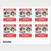 UW Foto's en tekst "MISSING PERSON" Vierkante Sticker (Vel)