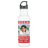 UW Foto's en tekst "MISSING PERSON" Waterfles (Voorkant)