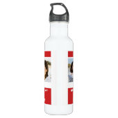 UW Foto's en tekst "MISSING PERSON" Waterfles (Achterkant)