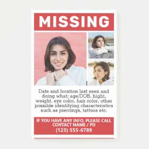 UW Foto's en tekst "MISSING" Post-it® Notes
