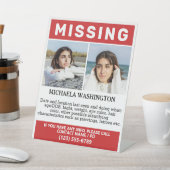 UW Foto's en tekst "MISSING" Reclamebord Met Voetstuk (Insitu)