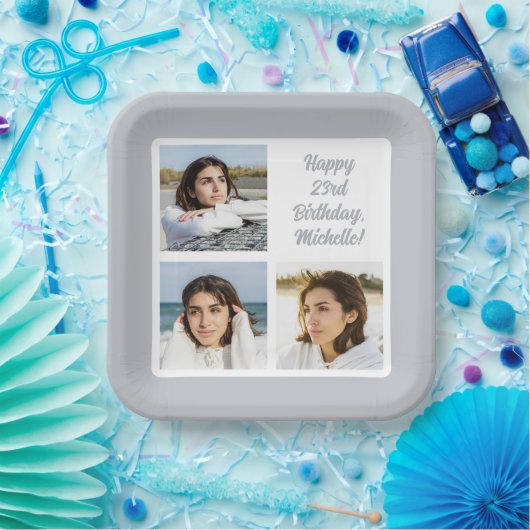 UW foto's en tekst Papieren Bordje (Feest)