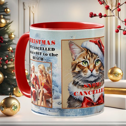 Uw foto's Funny Cat Christmas geannuleerd Koffiemok