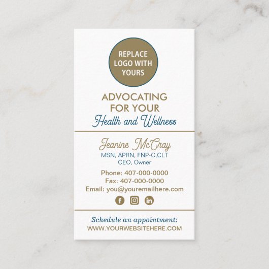 Uw foto's Gezondheidszorg Professionele Sjabloon Visitekaartje (Voorkant)