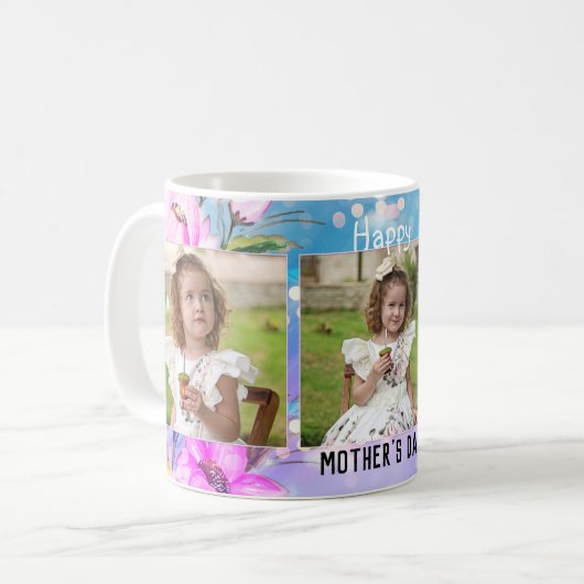 Uw foto's kleurrijke Moederdag Mok (Voorkant links)