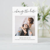 Uw foto's minimalistisch veranderen de datum bruil kaart (Staand voorkant)