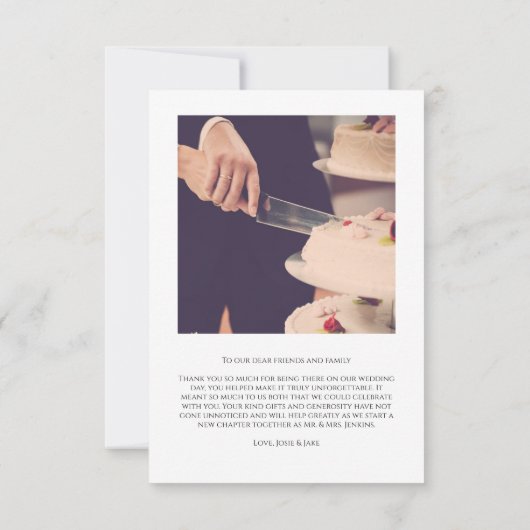 Uw foto's minimalistische bruiloft bedankt uw kaar kaart (Achterkant)