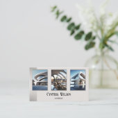 Uw foto's Moderne Tan Metallic Architect Visitekaartje (Staand voorkant)