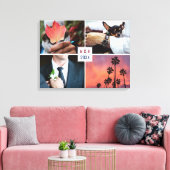 UW FOTO'S, MONOGRAM EN JAARLIJKS aangepaste canvas Afdruk (Insitu (Woonkamer))