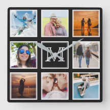 UW foto's, monogram en kleurenwandklok