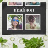 UW foto's, naam en keukenhanddoek in kleur (Gevouwen)