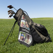 UW foto's, naam en kleur golfhanddoek (Groen)