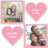 UW foto's & namen LIEFDE stickers (Voorkant)