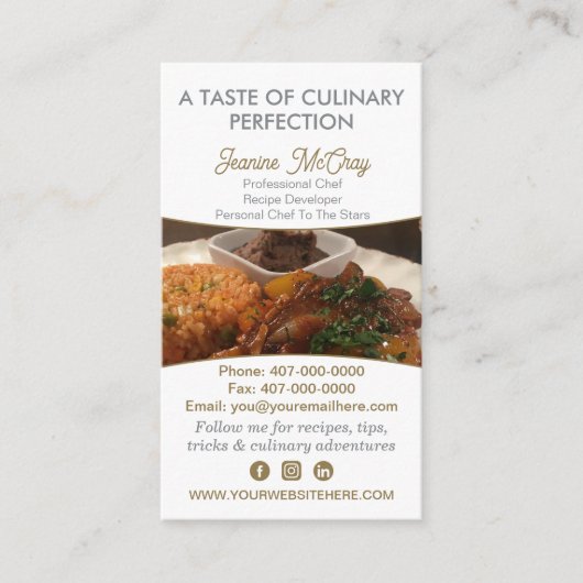 Uw foto's Restaurant Chef Catering Services Visitekaartje (Voorkant)