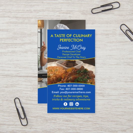 Uw foto's Restaurant Chef Catering Services Visitekaartje (Voorkant / Achterkant in situ)