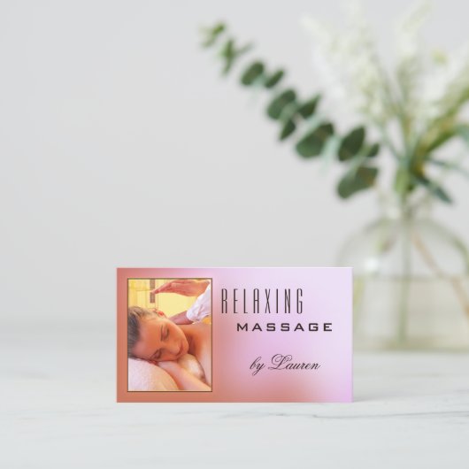 Uw foto's Roze massage Therapistische Visitekaartj Visitekaartje (Staand voorkant)