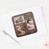 Uw foto's Rustic Wood kerstFeestdagen Sticker (Envelop)