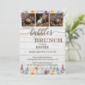 Uw foto's rustieke paasbellen en brunch kaart (Staand voorkant)