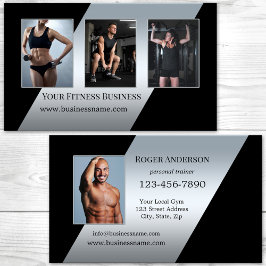 Uw foto's Silver Black Personal Trainer Visitekaartje