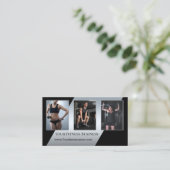 Uw foto's Silver Black Personal Trainer Visitekaartje (Staand voorkant)