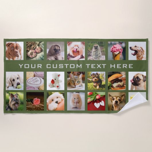 UW FOTO'S & TEKST aangepaste badhanddoek (Voorkant)