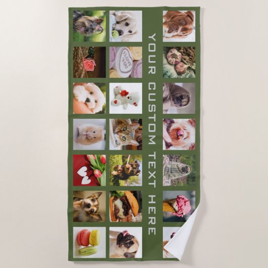 UW FOTO'S & TEKST aangepaste badhanddoek (Voorkant)